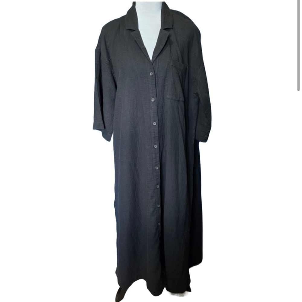 Madewell Lightestspun Cover-Up Maxi
Shirtdress Small Black NWT